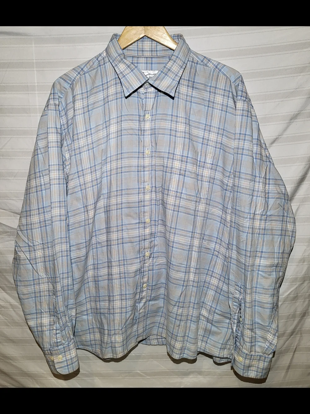 Peter Millar Men's Light Blue Plaid Button-Up Shirt